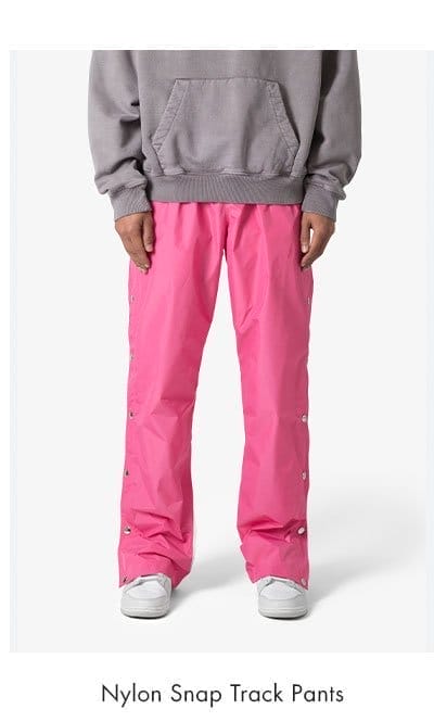 NYLON SNAP TRACK PANTS PINK