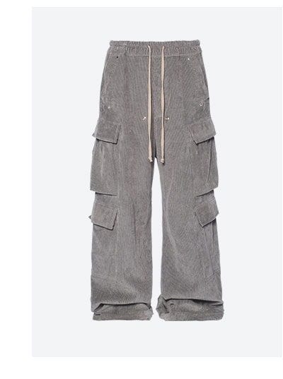 CORDUROY RAVE DOUBLE CARGO PANTS GREY