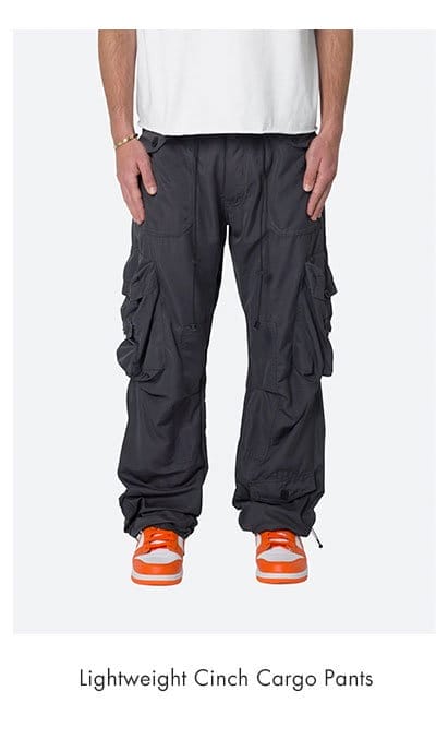 LIGHTWEIGHT CINCH CARGO PANTS FADED BLACK