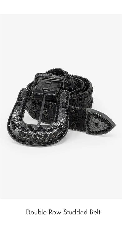 DOUBLE ROW STUDDED BELT BLACK