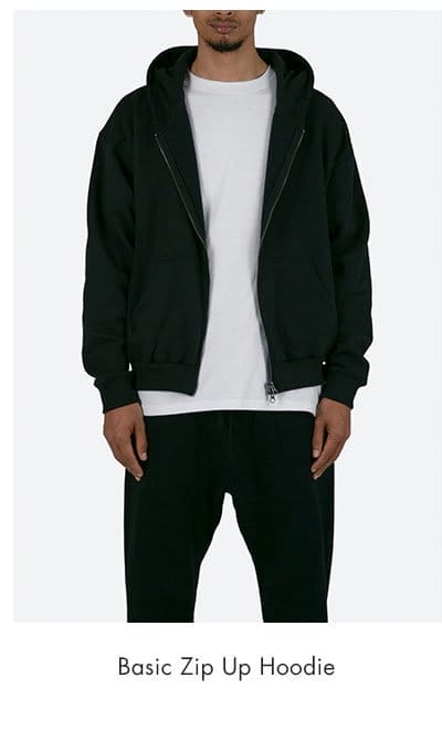 BASIC ZIP UP HOODIE BLACK