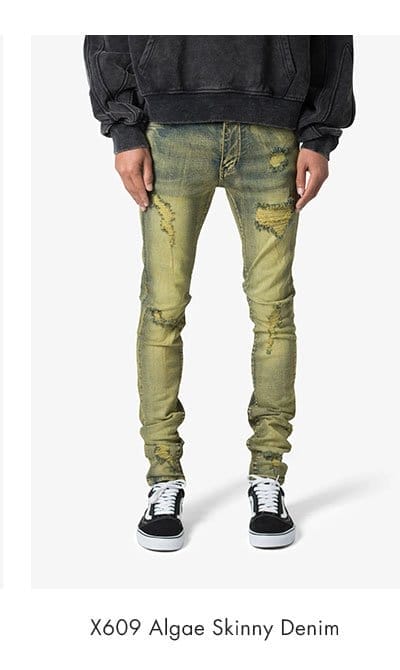 X609 ALGAE SKINNY DENIM GREEN