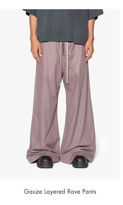 GAUZE LAYERED RAVE PANTS MAUVE