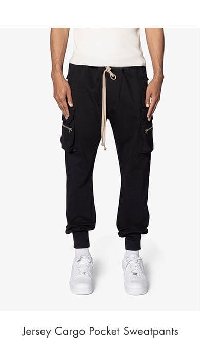 JERSEY CARGO POCKET SWEATPANTS BLACK