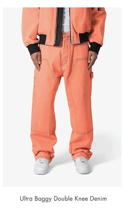 ULTRA BAGGY DOUBLE KNEE DENIM ORANGE