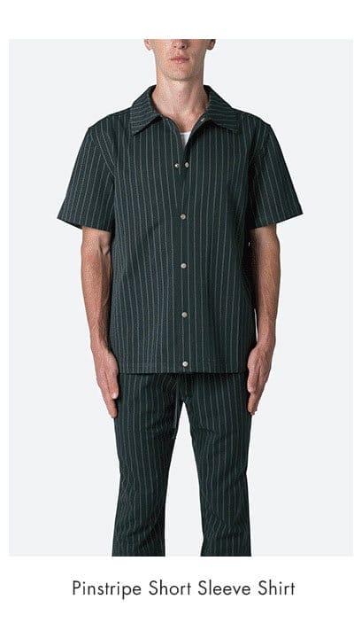 PINSTRIPE SHORT SLEEVE SHIRT GREEN