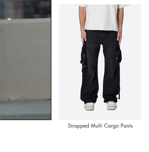 STRAPPED MULTI CARGO PANTS BLACK