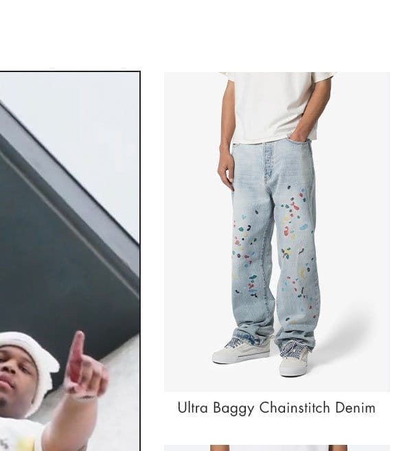 ULTRA BAGGY CHAINSTITCH DENIM LIGHT BLUE