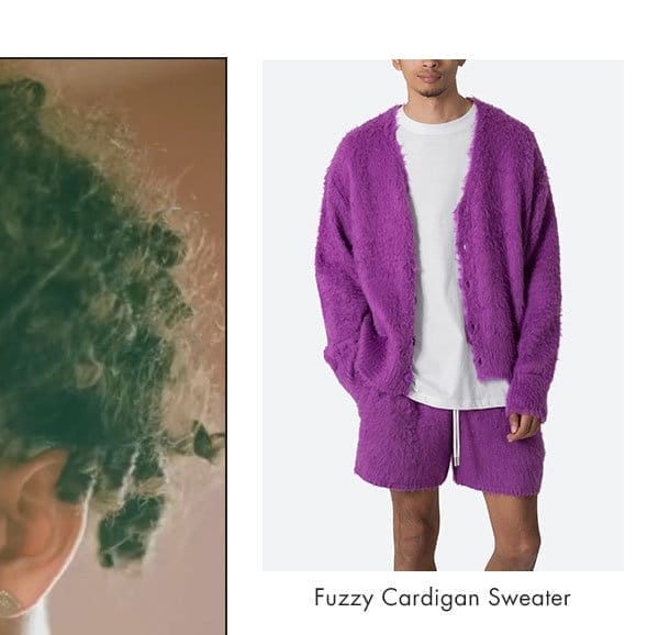 FUZZY CARDIGAN SWEATER PURPLE