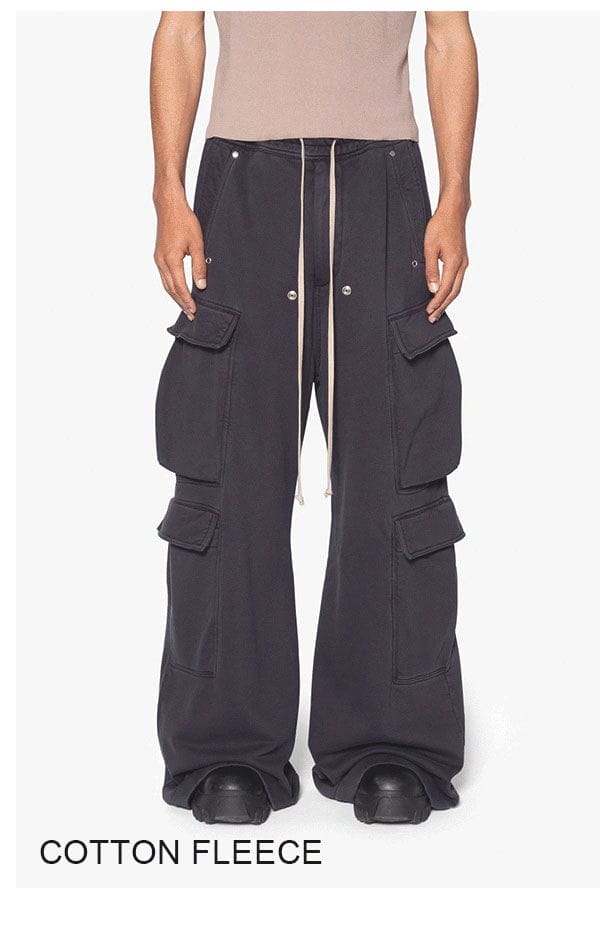 RAVE DOUBLE CARGO SWEATPANTS WASHED BLACK