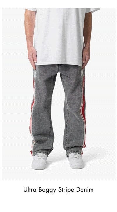 ULTRA BAGGY STRIPE DENIM BLACK/RED