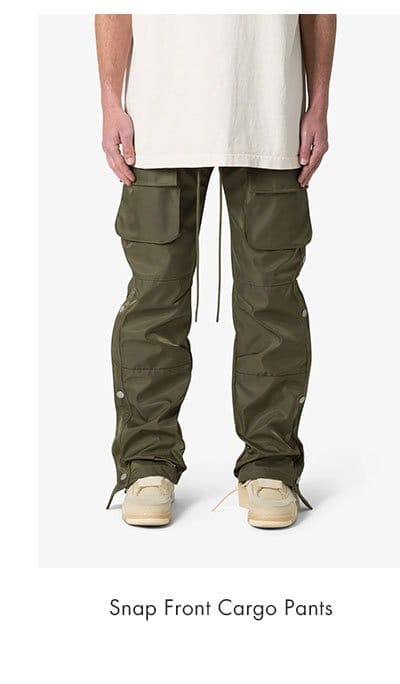 SNAP FRONT CARGO PANTS OLIVE