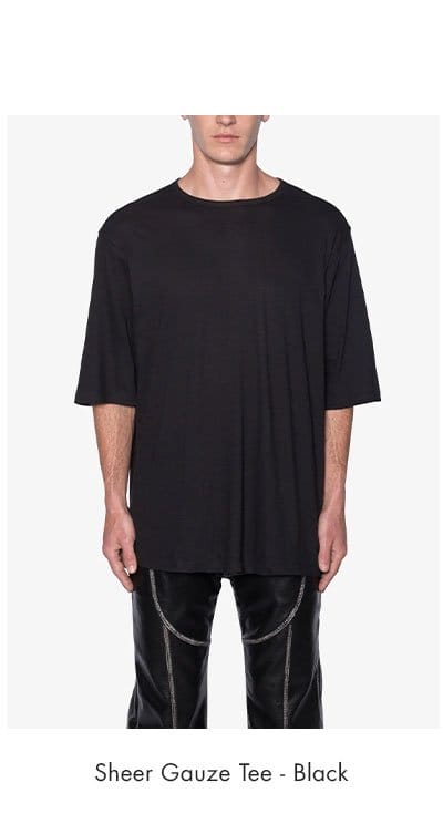 SHEER GAUZE TEE BLACK