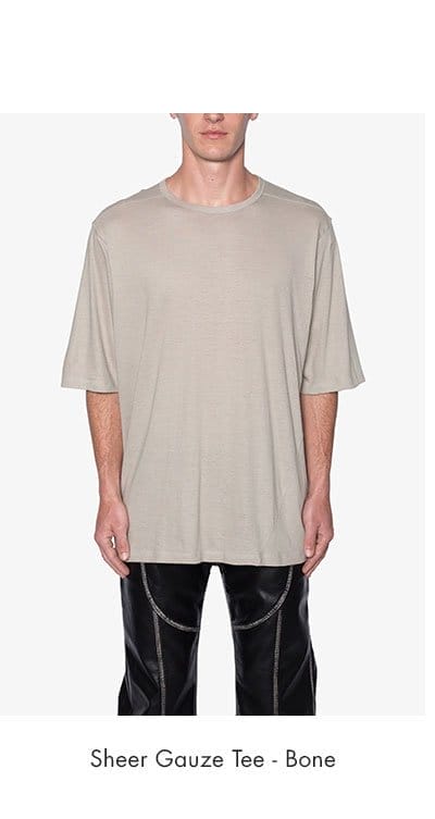 SHEER GAUZE TEE BONE