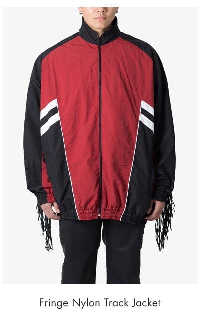 FRINGE NYLON TRACK JACKET RED/BLACK