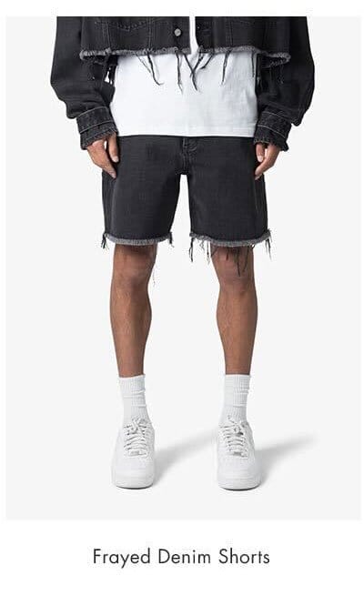 FRAYED DENIM SHORTS WASHED BLACK