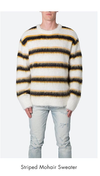 Striped Mohair Sweater White