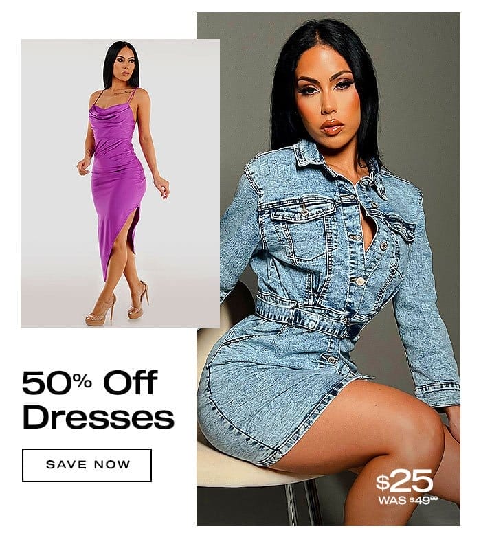 50% Off All Dresses On Sale