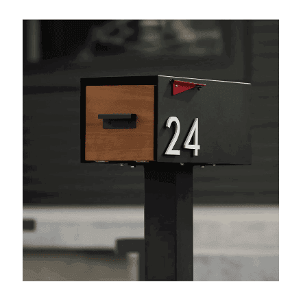 Malone Post-Mounted Mailbox with Wood Door