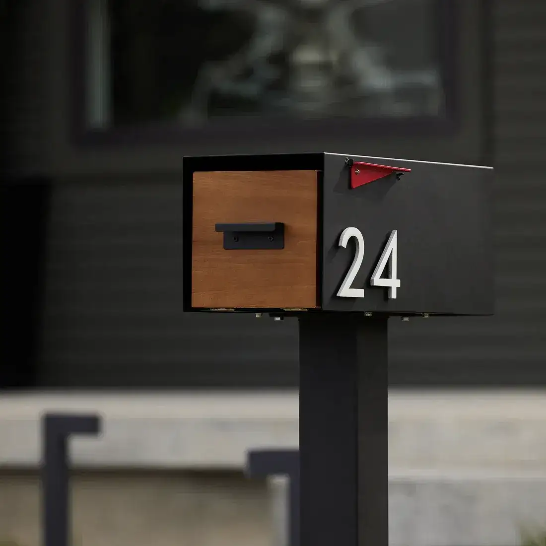 Image of Malone Post-Mounted Mailbox with Sublimated Wood Door