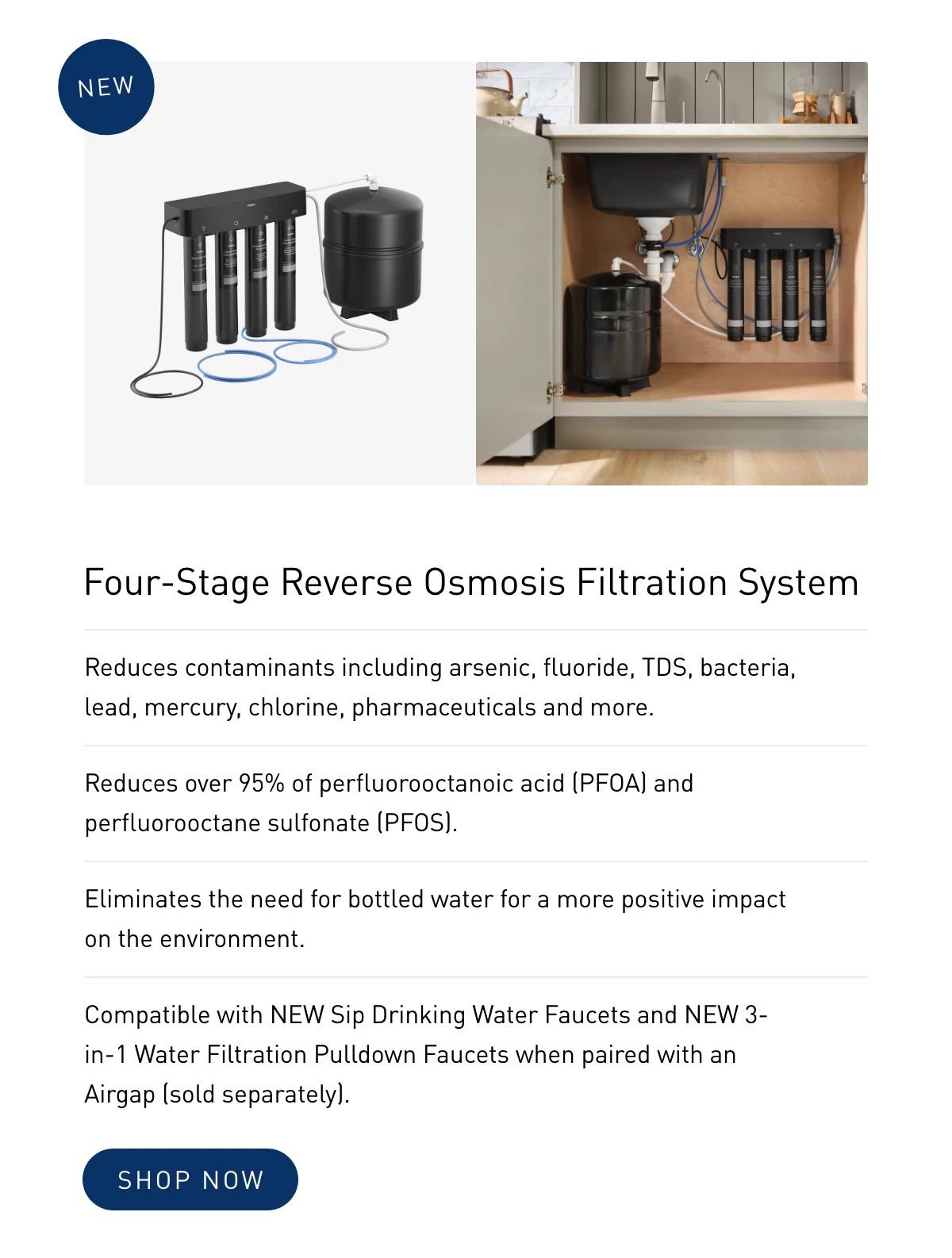 Four-Stage Reverse Osmosis Filtration System