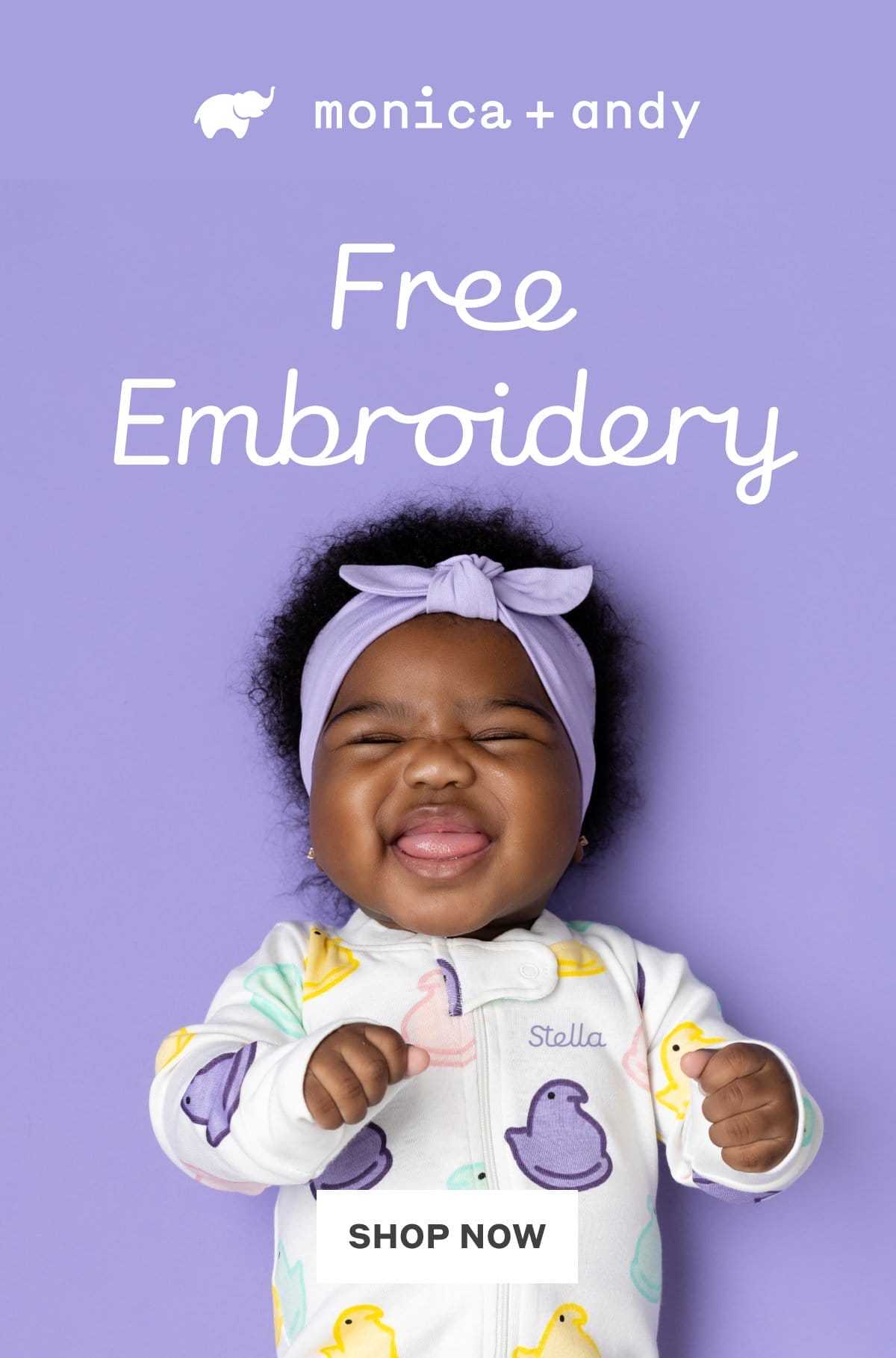 Monica + Andy: Free Embroidery. Shop Now