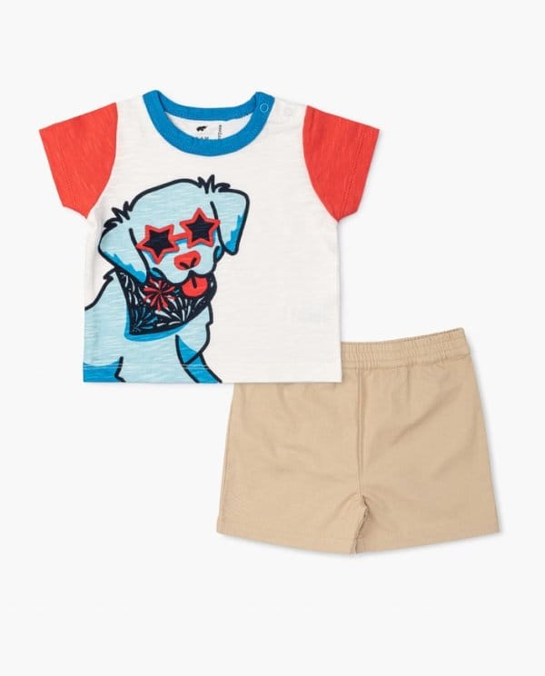 Printed Tee Twill Short Bundle