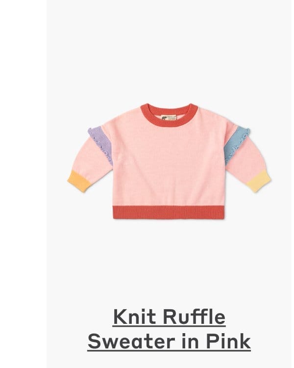 Knit Ruffle Sweater in Pink
