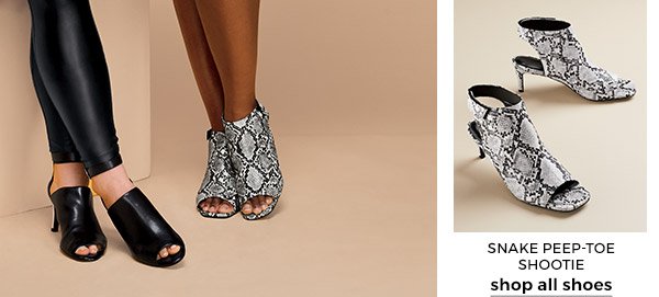 Snake Peep-Toe Shootie - Shop Shoes