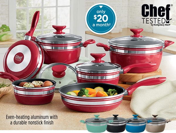 10-Piece Chef Tested Banded Cookware Set - only \\$20 a month