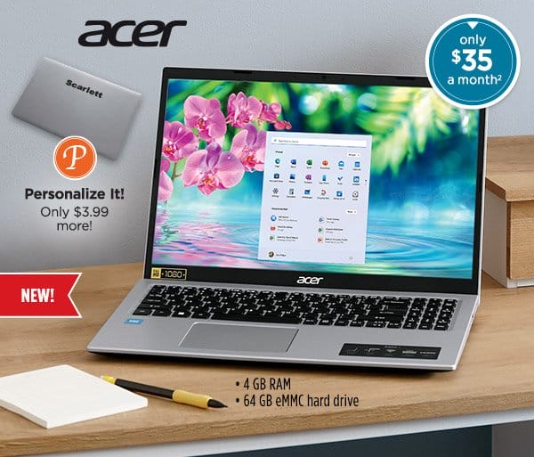 Photo of the New! Acer 15.6 in. Laptop - only \\$35 a month