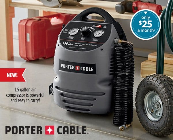 Photo of the New! Porter Cable 150PSI 1.5-gal. Compressor - only \\$25 a month