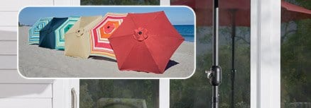 8 ft. Umbrella has easy crank to open!