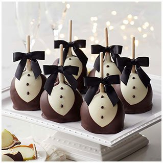 Groomsman Gifts! Black Tie Caramel Apple 12-Pack