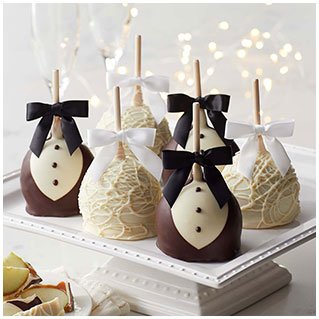 Great Takeaway Gifts!\xa0Bride and Groom Caramel Apple 12-Pack