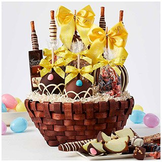 Premium Easter Caramel Apple Gift Basket