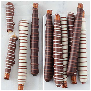 20% Off! Chocolate and Caramel Dipped Pretzels, 10-Piece