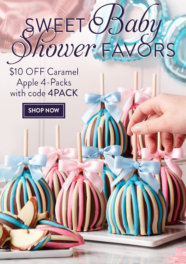 Sweet Baby Shower Favors! \\$10 Off Caramel Apple 4-Packs with code 4PACK