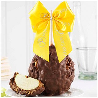 Yellow Ribbon Jumbo Caramel Apple