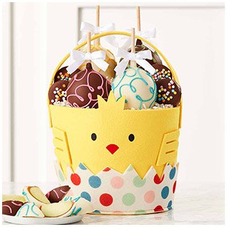 25% OFF! Easter Chick Caramel Apple Gift Basket