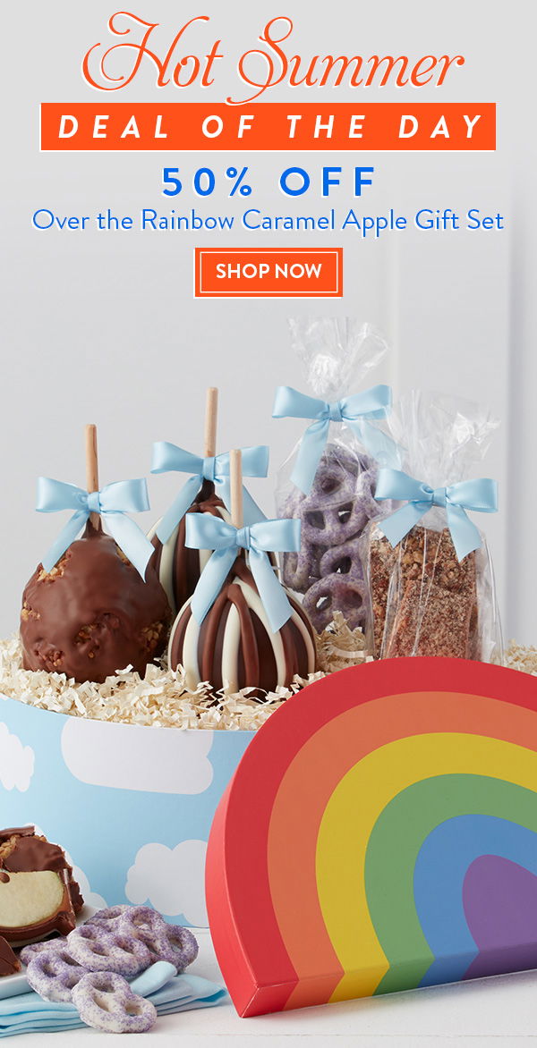 Hot Summer Deal of the Day! 50% Off Over the Rainbow Caramel Apple Gift Set