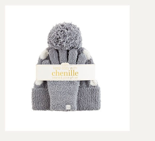 CHENILLE BEANIE AND GLOVES