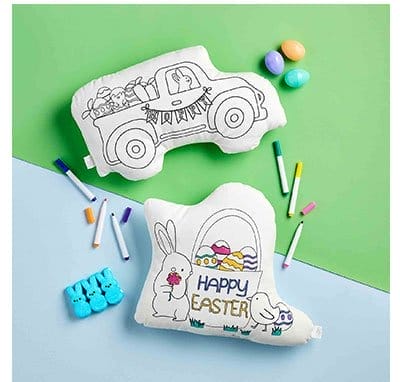 EASTER TRUCK DOODLE PILLOW SET