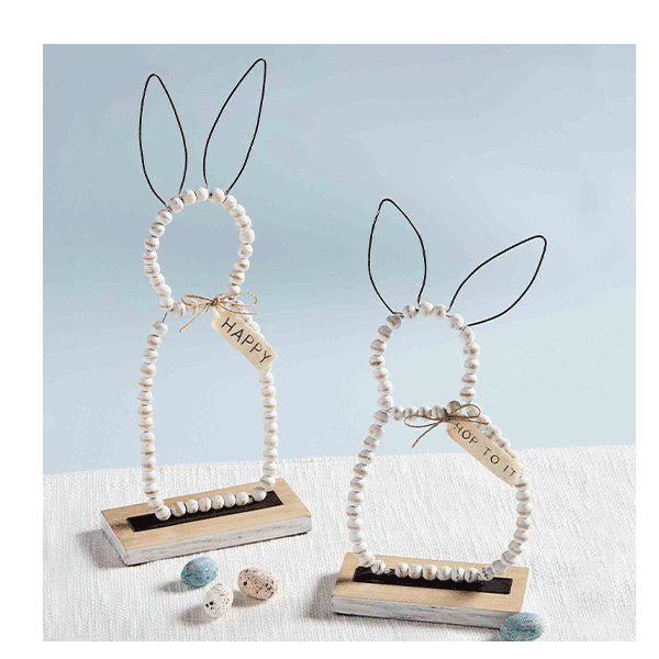 TALL BEADED BUNNY SITTER