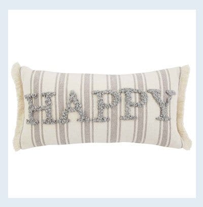 HAPPY TUFTED THROW PILLOW