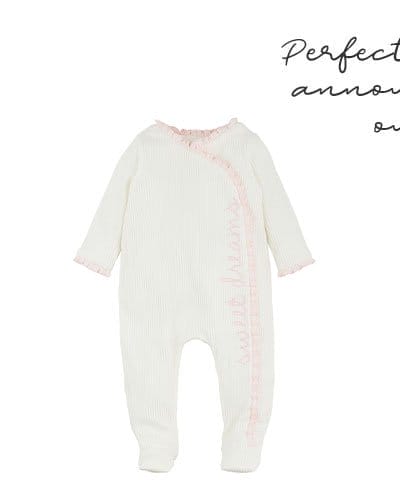 PINK CHAINSTITCH BABY SLEEPER