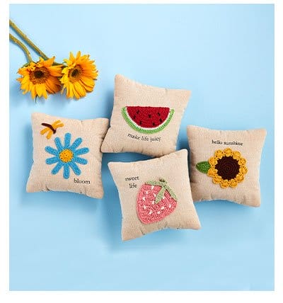 flower crochet pillow