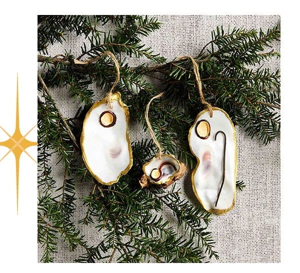 OYSTER NATIVITY ORNAMENT SET