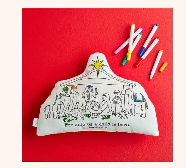 NATIVITY DOODLE PILLOW