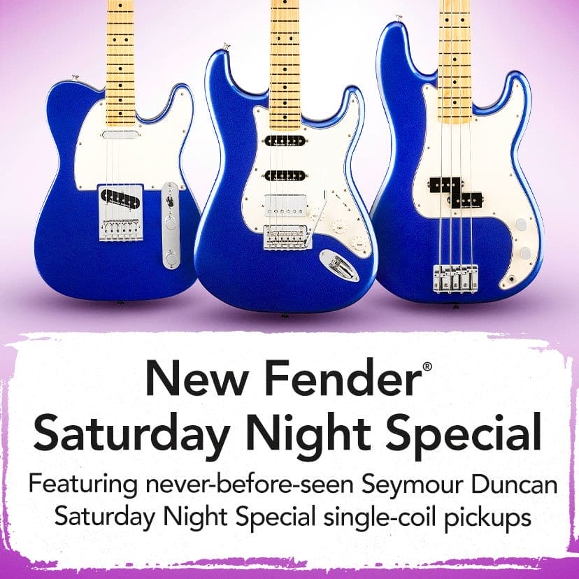 New Fender® Saturday Night Special. Featuring never-before-seen Seymour Duncan Saturday Night Special single-coil pickups. Shop Now